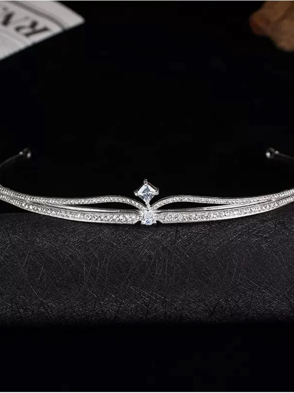Crystal Accent Silver Headband - Elegant Hair Accessory